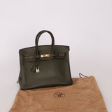 Ultra - Rare Hermès x Margiela 2000 Khaki Togo Retourne Birkin 35 GHW - FashioNica