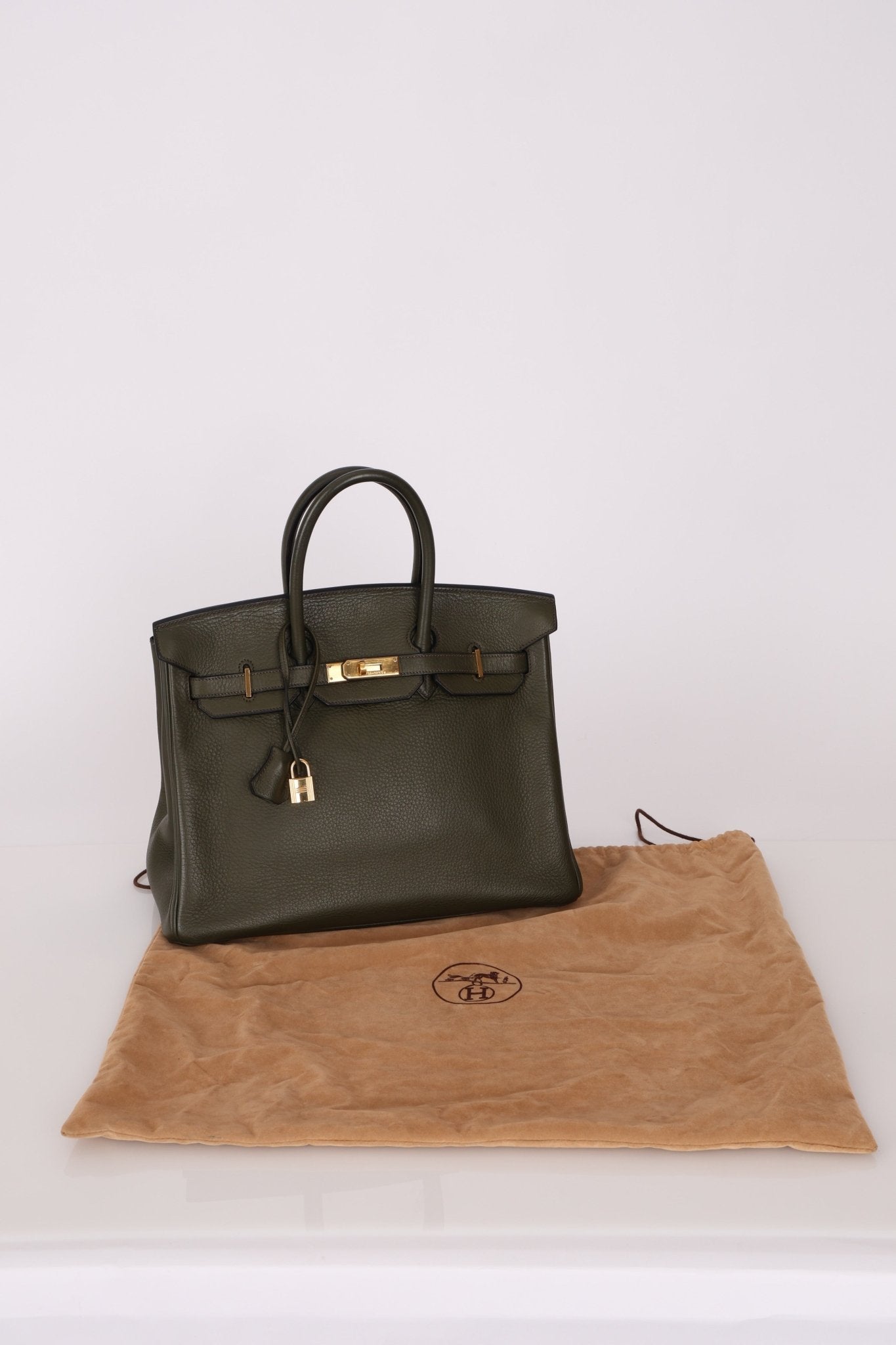 Ultra - Rare Hermès x Margiela 2000 Khaki Togo Retourne Birkin 35 GHW - FashioNica