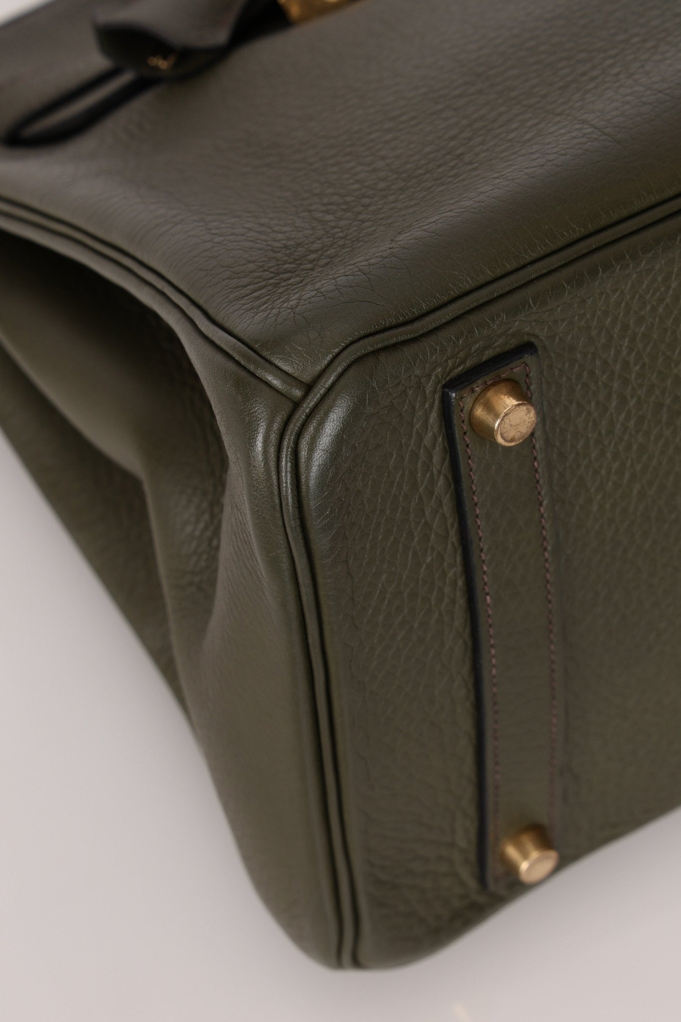 Ultra - Rare Hermès x Margiela 2000 Khaki Togo Retourne Birkin 35 GHW - FashioNica