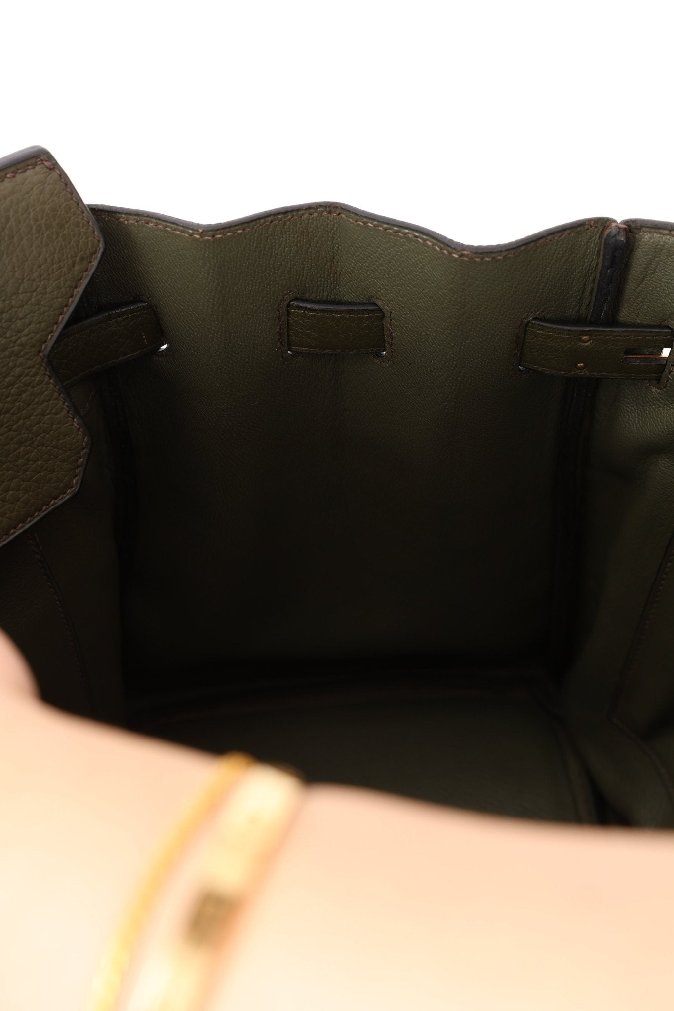 Ultra - Rare Hermès x Margiela 2000 Khaki Togo Retourne Birkin 35 GHW - FashioNica