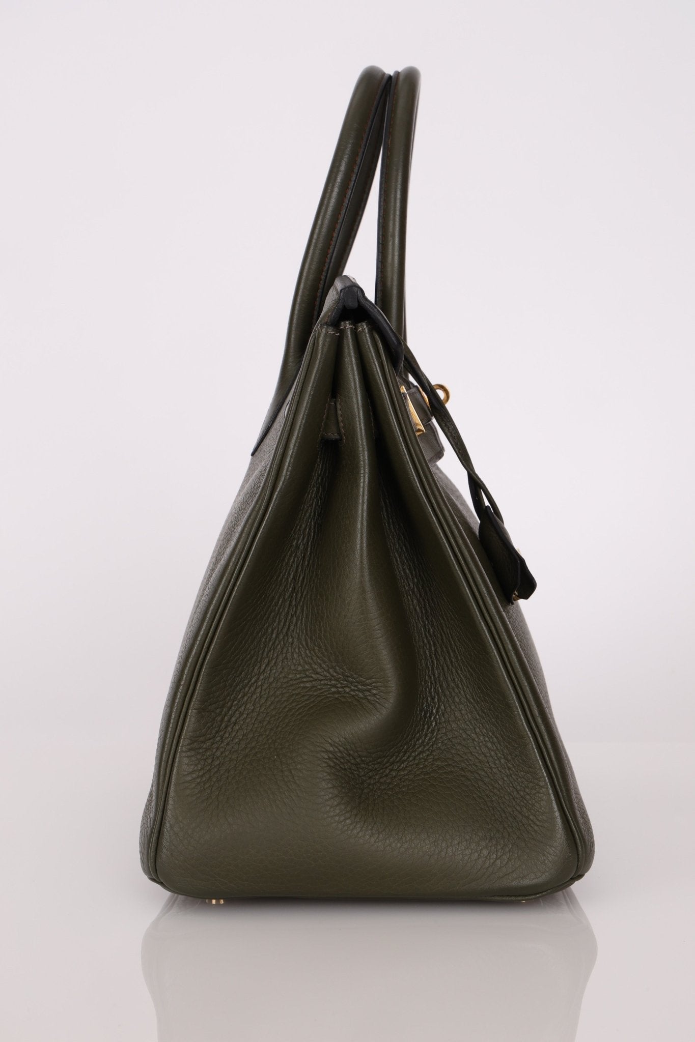 Ultra - Rare Hermès x Margiela 2000 Khaki Togo Retourne Birkin 35 GHW - FashioNica