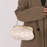 Ultra - Rare Louis Vuitton x Takashi Murakami Multicolor Monogram Satin Aumoniere Clutch on Chain - FashioNica
