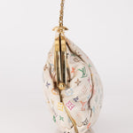 Ultra - Rare Louis Vuitton x Takashi Murakami Multicolor Monogram Satin Aumoniere Clutch on Chain - FashioNica