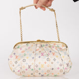 Ultra - Rare Louis Vuitton x Takashi Murakami Multicolor Monogram Satin Aumoniere Clutch on Chain - FashioNica