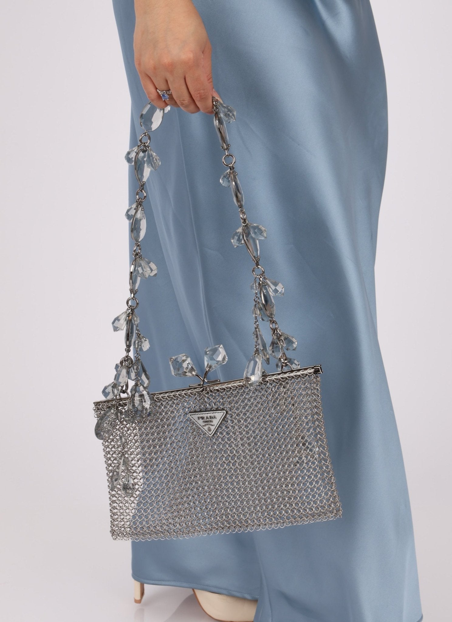 Ultra - Rare Prada Crystal Chainmail Shoulder Bag - FashioNica