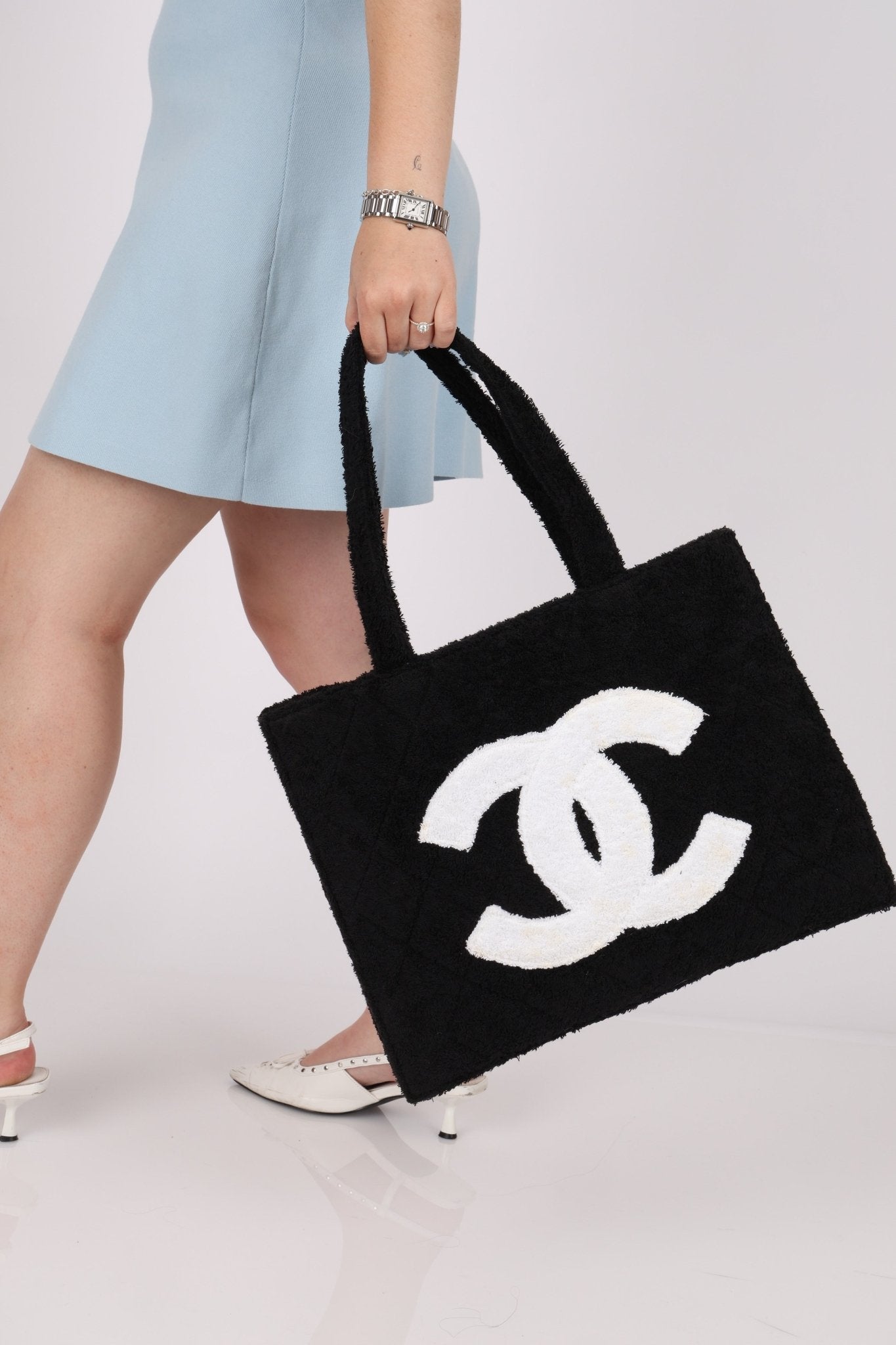 Ultra - Rare Runway Chanel 1989 Terrycloth Timeless Tote - FashioNica