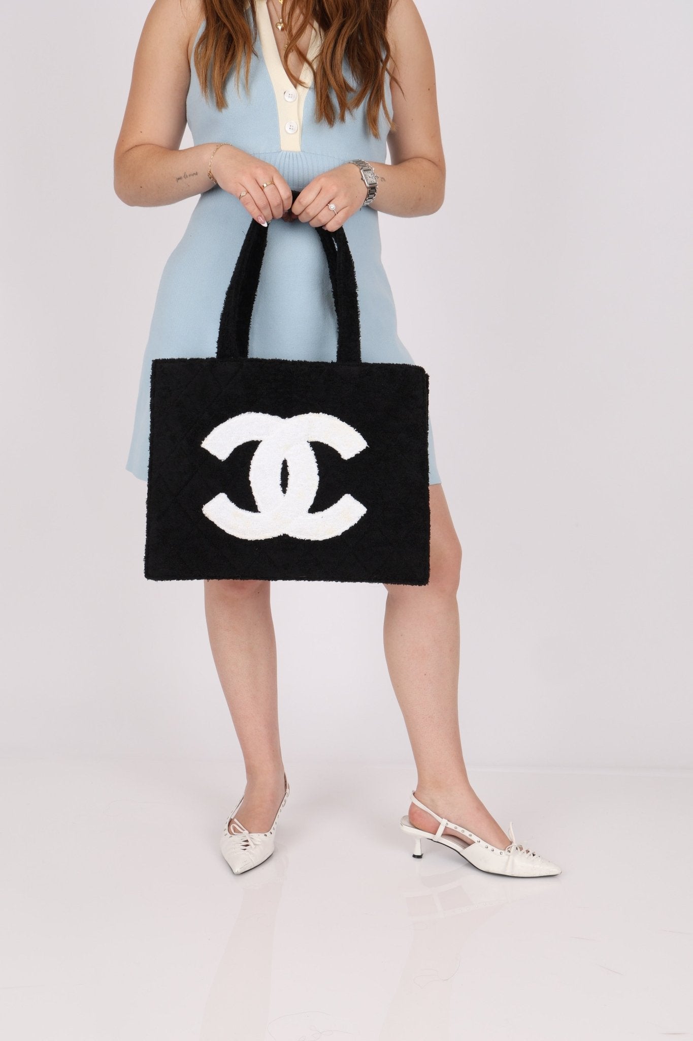 Ultra - Rare Runway Chanel 1989 Terrycloth Timeless Tote - FashioNica