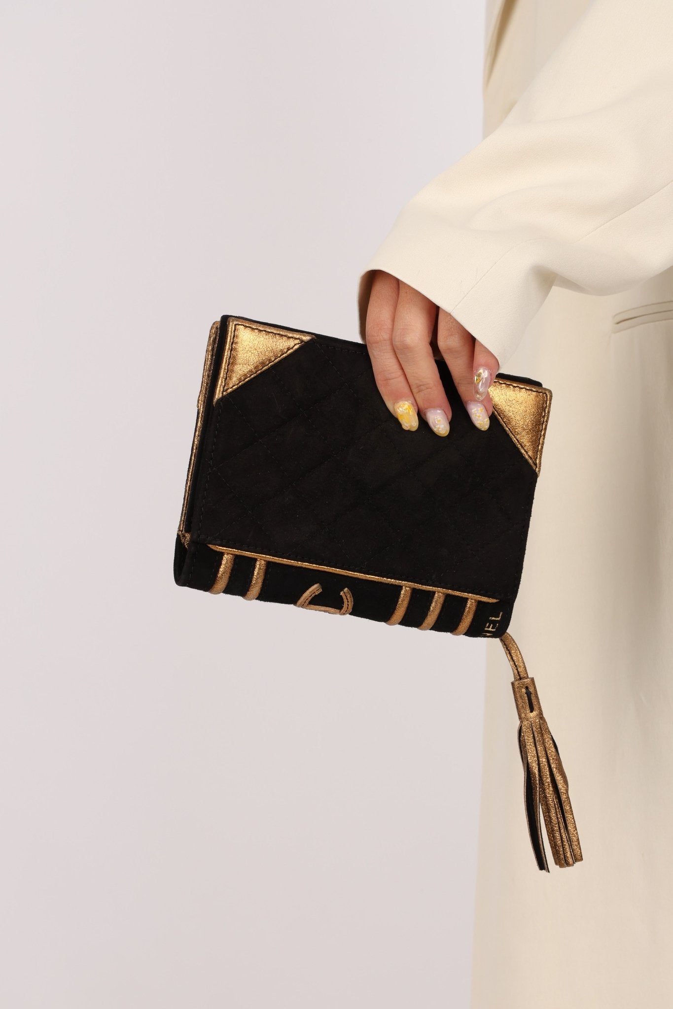 Ultra - Rare Runway Chanel 2004 Suede Book Clutch - FashioNica