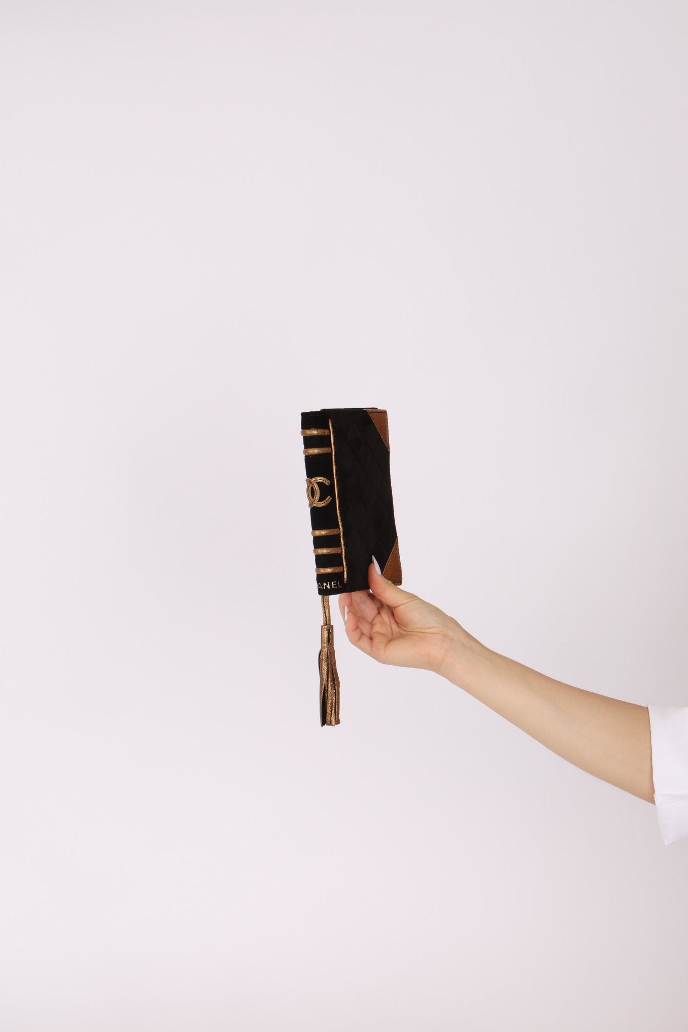 Ultra - Rare Runway Chanel 2004 Suede Book Clutch - FashioNica