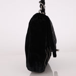 Ultra - Rare Runway Chanel 2004 Velvet East West Chain Stitch Single Flap - FashioNica