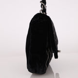 Ultra - Rare Runway Chanel 2004 Velvet East West Chain Stitch Single Flap - FashioNica