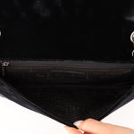 Ultra - Rare Runway Chanel 2004 Velvet East West Chain Stitch Single Flap - FashioNica