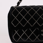 Ultra - Rare Runway Chanel 2004 Velvet East West Chain Stitch Single Flap - FashioNica