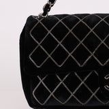 Ultra - Rare Runway Chanel 2004 Velvet East West Chain Stitch Single Flap - FashioNica