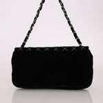 Ultra - Rare Runway Chanel 2004 Velvet East West Chain Stitch Single Flap - FashioNica