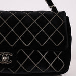 Ultra - Rare Runway Chanel 2004 Velvet East West Chain Stitch Single Flap - FashioNica