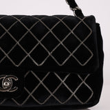 Ultra - Rare Runway Chanel 2004 Velvet East West Chain Stitch Single Flap - FashioNica