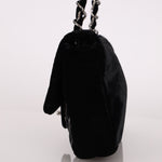 Ultra - Rare Runway Chanel 2004 Velvet East West Chain Stitch Single Flap - FashioNica