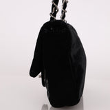 Ultra - Rare Runway Chanel 2004 Velvet East West Chain Stitch Single Flap - FashioNica