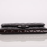 Ultra - Rare Runway Chanel 2014 Chocolate Patent Metal Handle Clutch - FashioNica