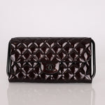 Ultra - Rare Runway Chanel 2014 Chocolate Patent Metal Handle Clutch - FashioNica