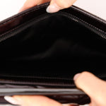 Ultra - Rare Runway Chanel 2014 Chocolate Patent Metal Handle Clutch - FashioNica