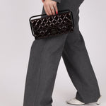 Ultra - Rare Runway Chanel 2014 Chocolate Patent Metal Handle Clutch - FashioNica