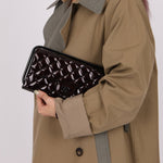 Ultra - Rare Runway Chanel 2014 Chocolate Patent Metal Handle Clutch - FashioNica