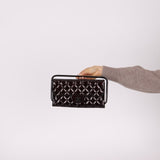 Ultra - Rare Runway Chanel 2014 Chocolate Patent Metal Handle Clutch - FashioNica