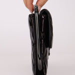 Ultra - Rare Runway Chanel 2014 Chocolate Patent Metal Handle Clutch - FashioNica