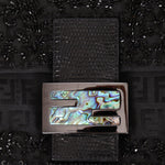 Ultra - Rare Vintage Fendi Lizard - Trimmed Beaded Zucchino Mother of Pearl Baguette - FashioNica