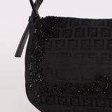 Ultra - Rare Vintage Fendi Lizard - Trimmed Beaded Zucchino Mother of Pearl Baguette - FashioNica