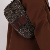 Ultra - Rare Vintage Fendi Zucca Beaded & Wood Baguette - FashioNica