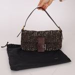Ultra - Rare Vintage Fendi Zucca Beaded & Wood Baguette - FashioNica