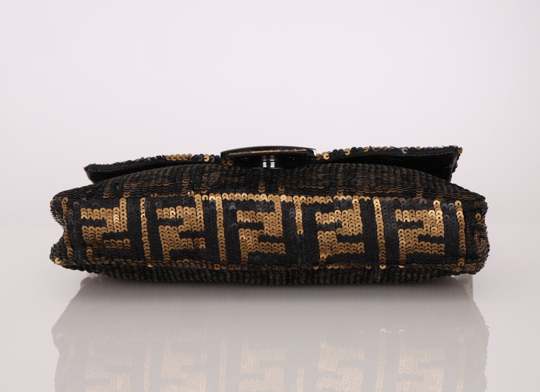 Ultra - Rare Vintage Fendi Zucca Sequin Snakeskin Baguette - FashioNica