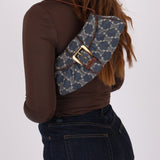 Vintage Celine Triomphe Denim Ava Shoulder Bag - FashioNica