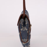 Vintage Celine Triomphe Denim Ava Shoulder Bag - FashioNica
