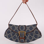 Vintage Celine Triomphe Denim Ava Shoulder Bag - FashioNica