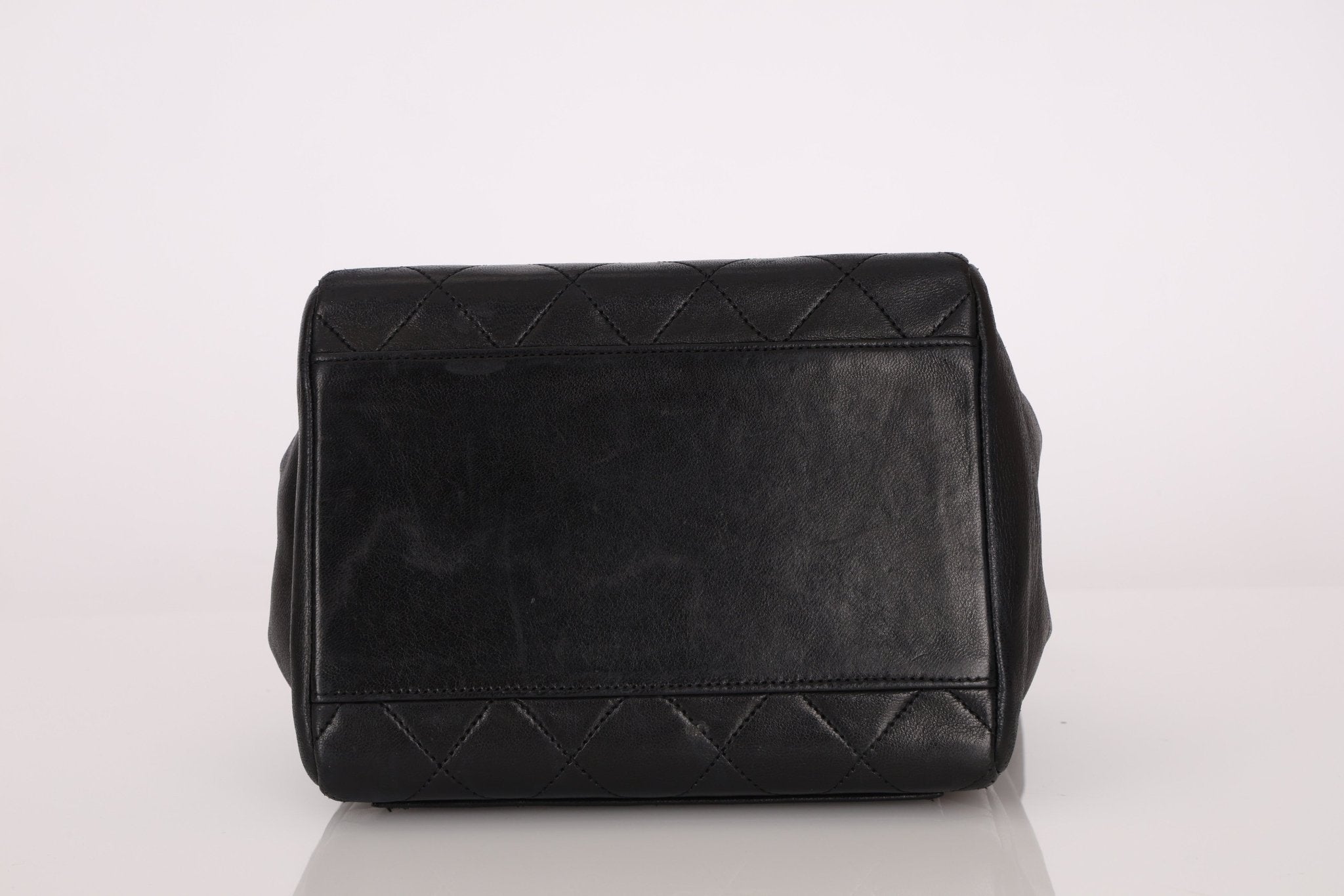 Vintage Chanel 1991 Lambskin Turnlock Kelly Top Handle 24K GP - FashioNica