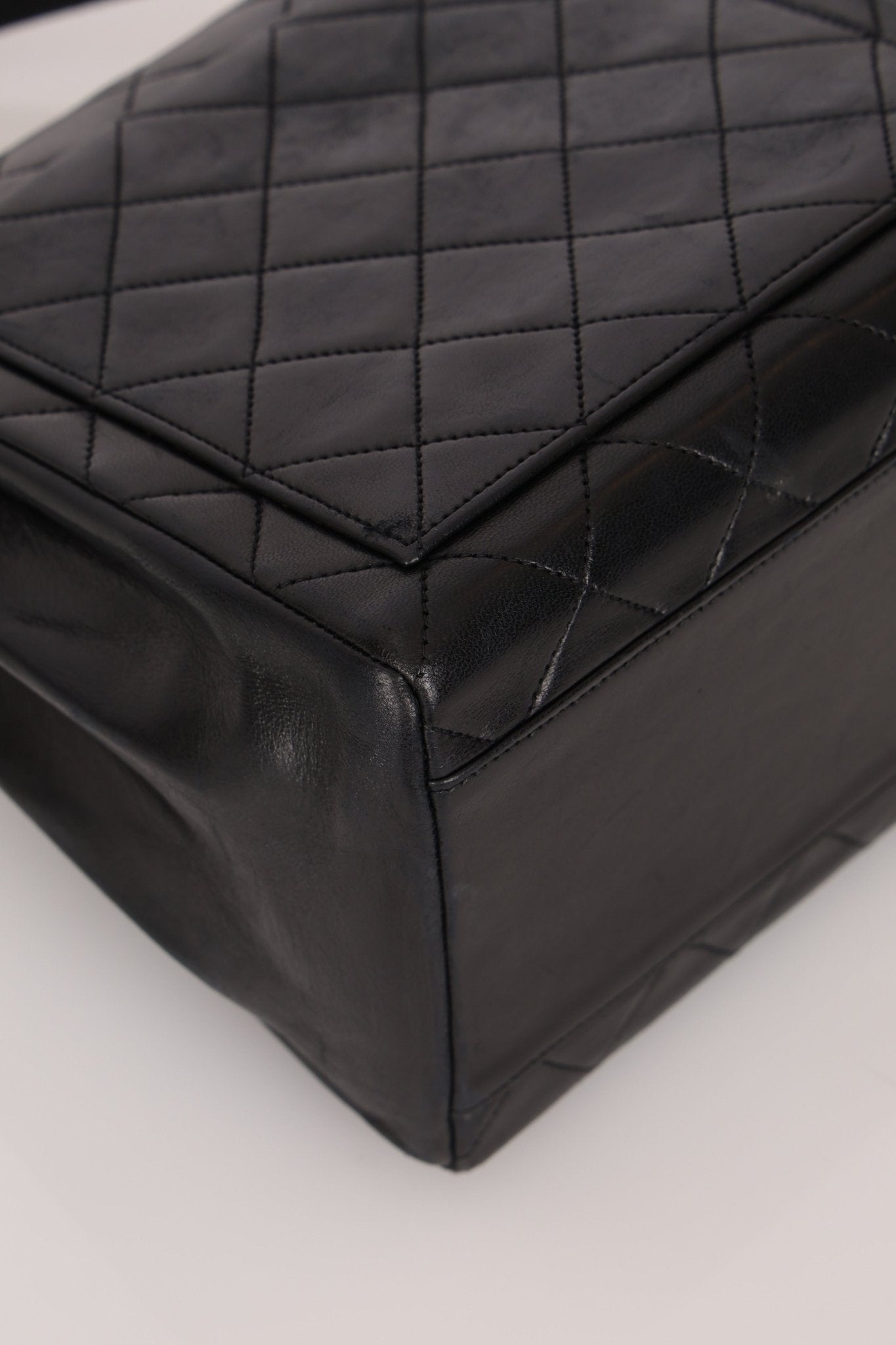 Vintage Chanel 1991 Lambskin Turnlock Kelly Top Handle 24K GP - FashioNica