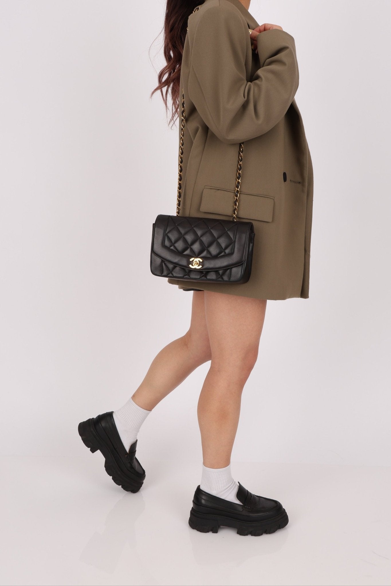 Vintage Chanel 1993 Lambskin Small Diana 24k GP - FashioNica