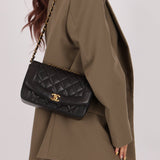 Vintage Chanel 1993 Lambskin Small Diana 24k GP - FashioNica