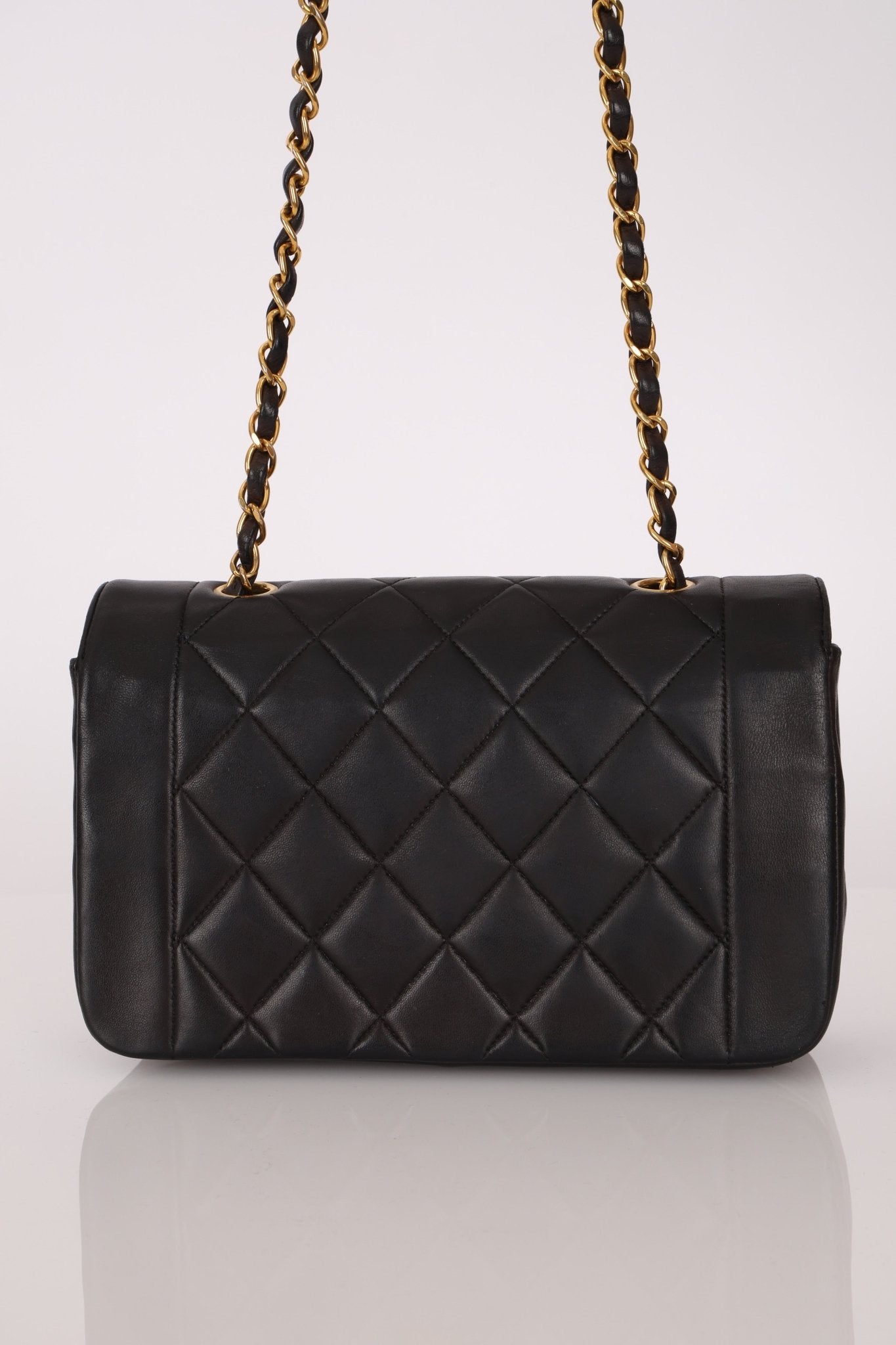 Vintage Chanel 1993 Lambskin Small Diana 24k GP - FashioNica