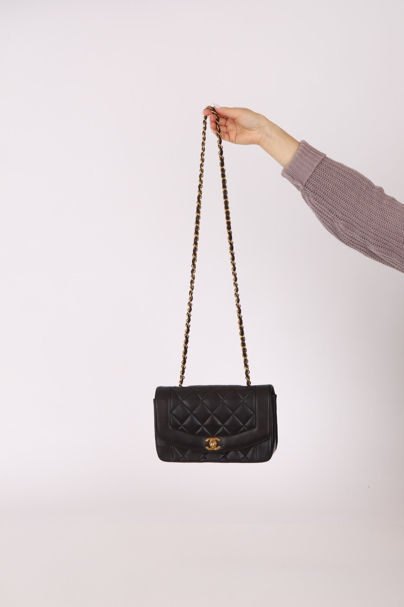 Vintage Chanel 1993 Lambskin Small Diana 24k GP - FashioNica