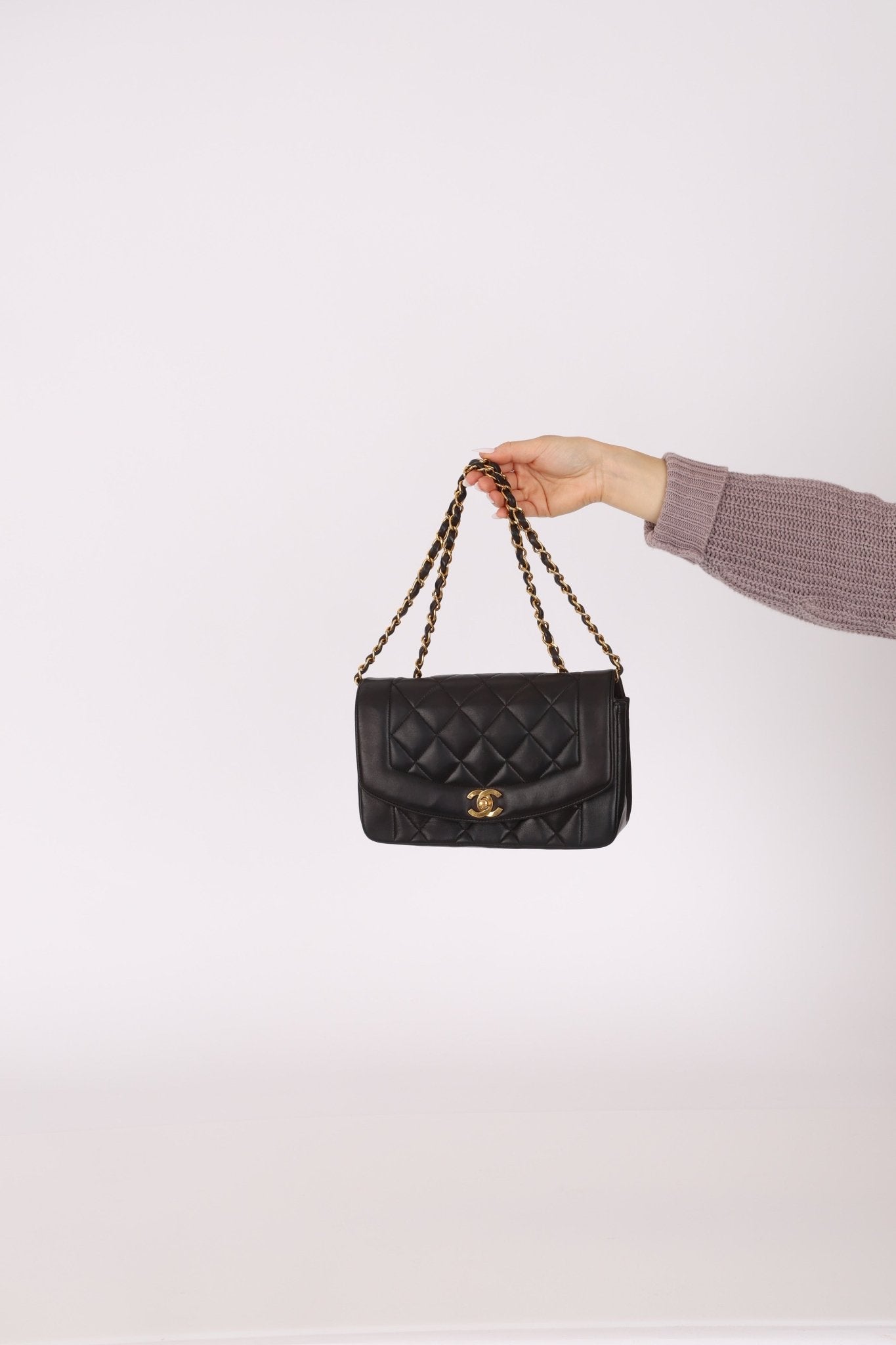 Vintage Chanel 1993 Lambskin Small Diana 24k GP - FashioNica