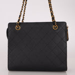 Vintage Chanel 1997 24K GP Caviar Chain Zip Mini Tote - FashioNica