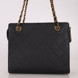 Vintage Chanel 1997 24K GP Caviar Chain Zip Mini Tote - FashioNica