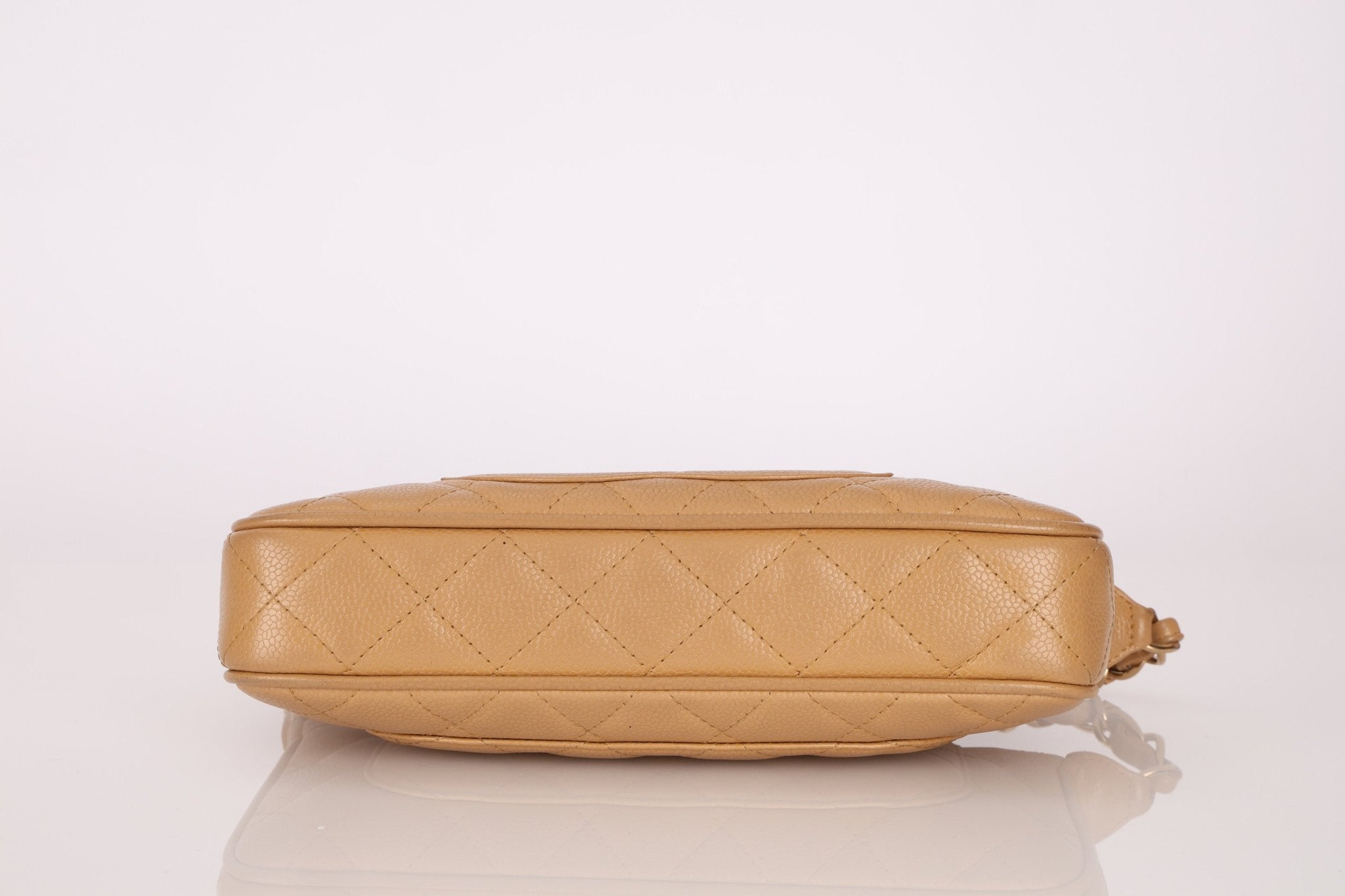 Vintage Chanel 2009 Caviar Timeless Beige Pochette - FashioNica