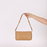 Vintage Chanel 2009 Caviar Timeless Beige Pochette - FashioNica