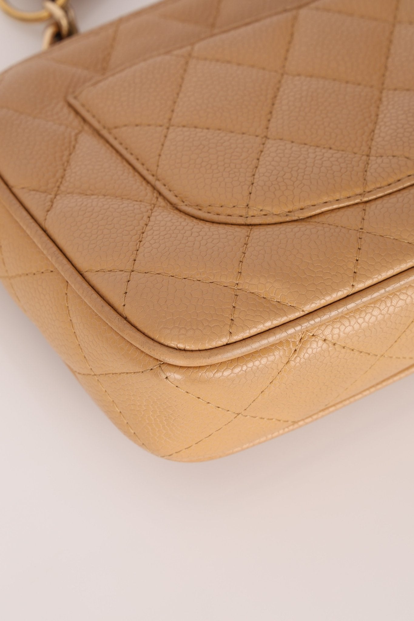 Vintage Chanel 2009 Caviar Timeless Beige Pochette - FashioNica